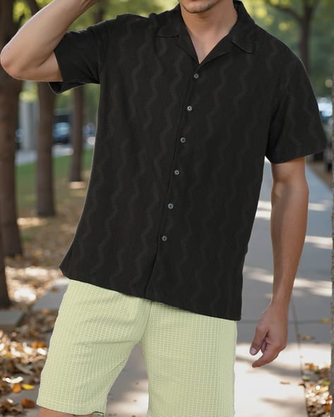 Button-Down Collar Shirt with Patch Pocket