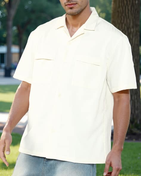 Men Shirt with Hooded Collar