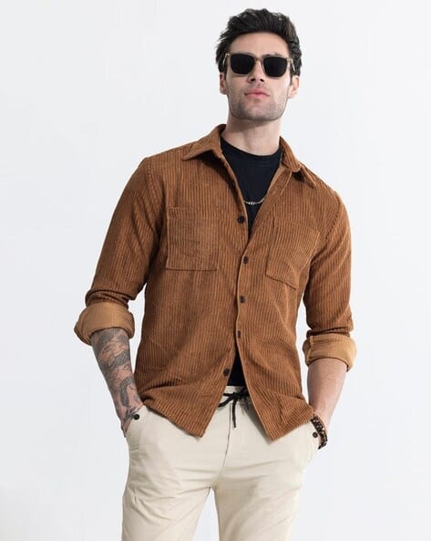 Men Self-Design Oversized Fit Shirt