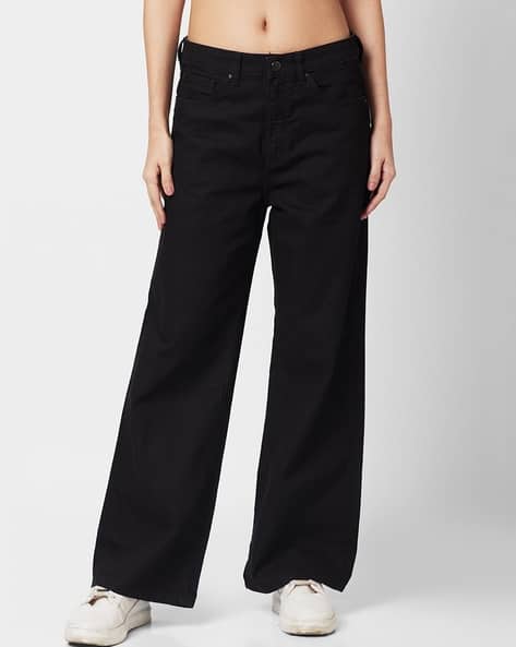 Women Relaxed Fit Wide Leg Cargo Jeans