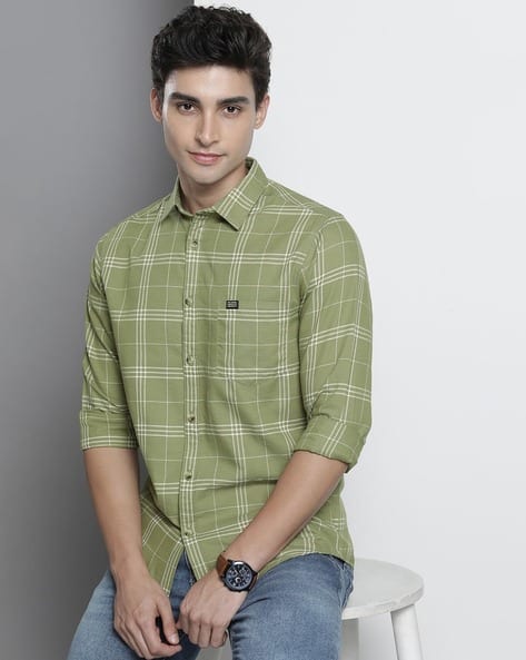 Men Leaf Print Regular Fit Shirt