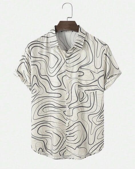 Men Floral Printed Slim Fit Shirt